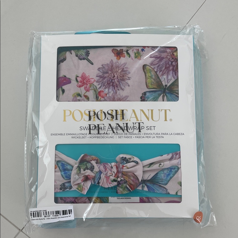 Posh Peanut Floral Butterfly Swaddle and Headband